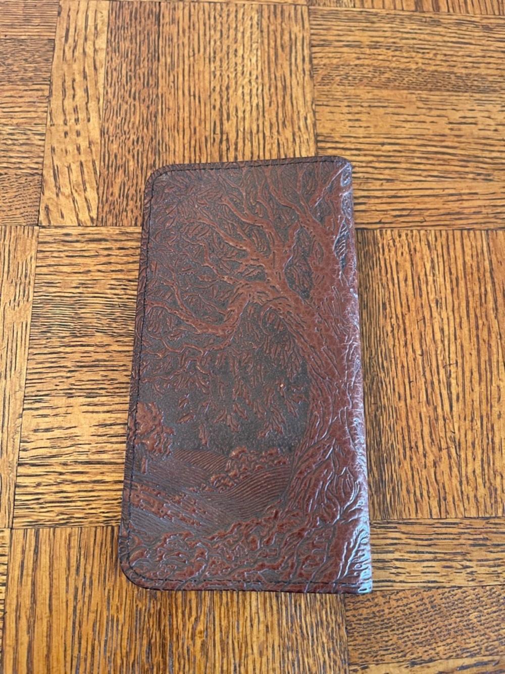 OBERON DESIGN LEATHER CHECKBOOK WALLET